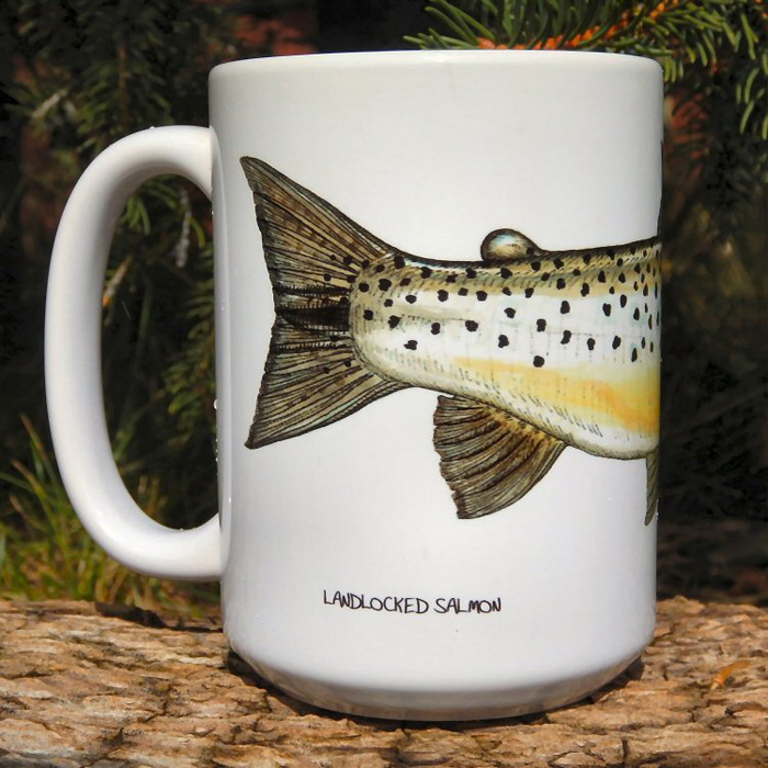Landlocked (Ouananiche) Salmon | Coffee Mug | Jeff Currier - Image 2
