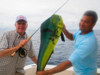 Sam Vigneri fly fishing for dorado