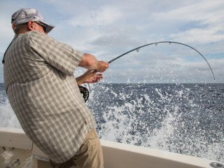 Sam Vigneri blue marlin on fly