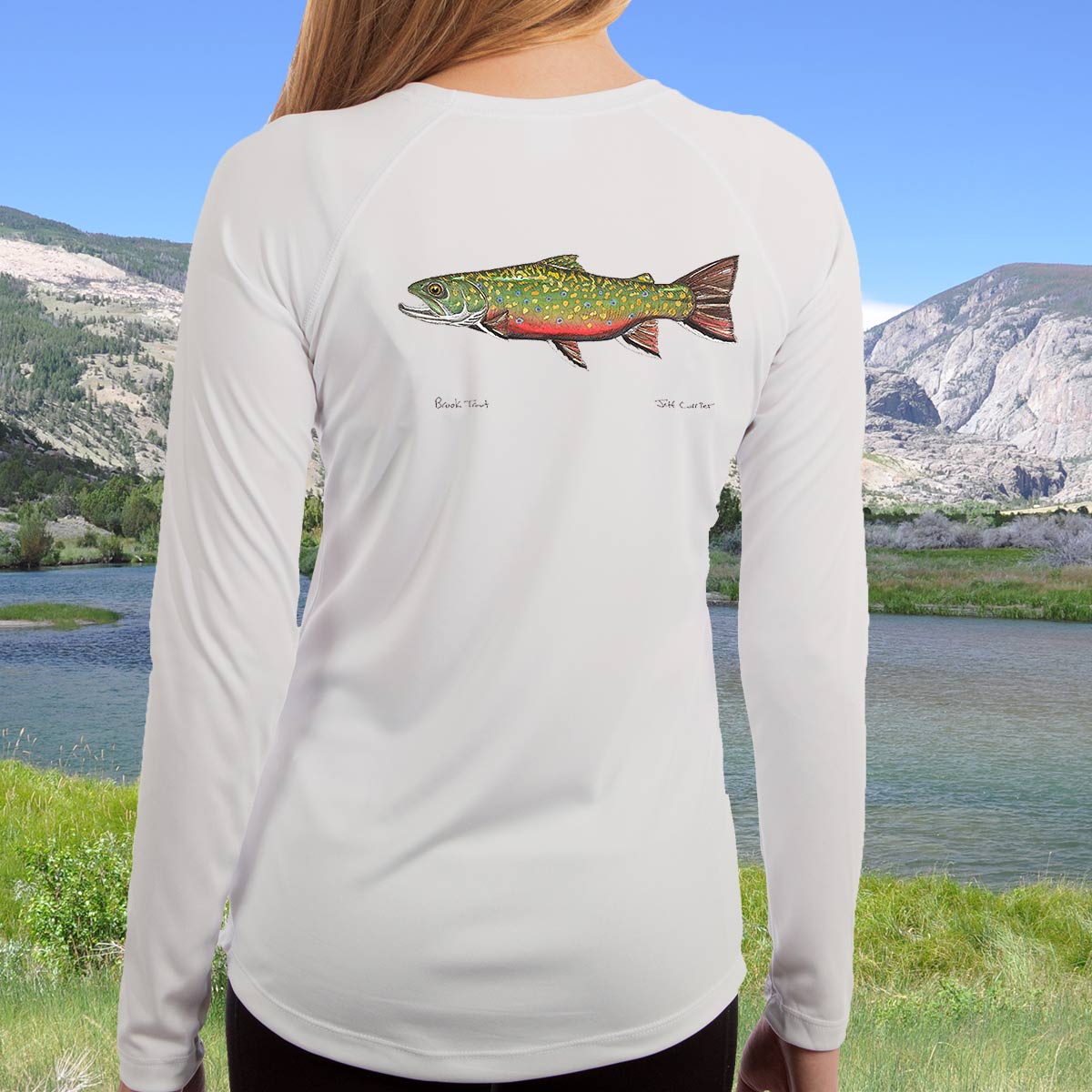 Brook Trout | Ladies Solar Long Sleeve Shirt - Image 3