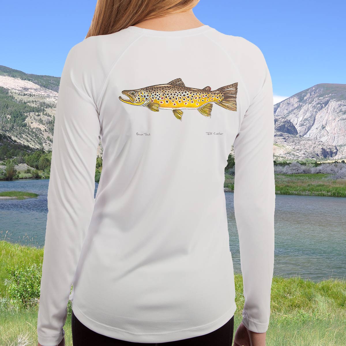 Brown Trout | Ladies Solar Long Sleeve Shirt - Image 3