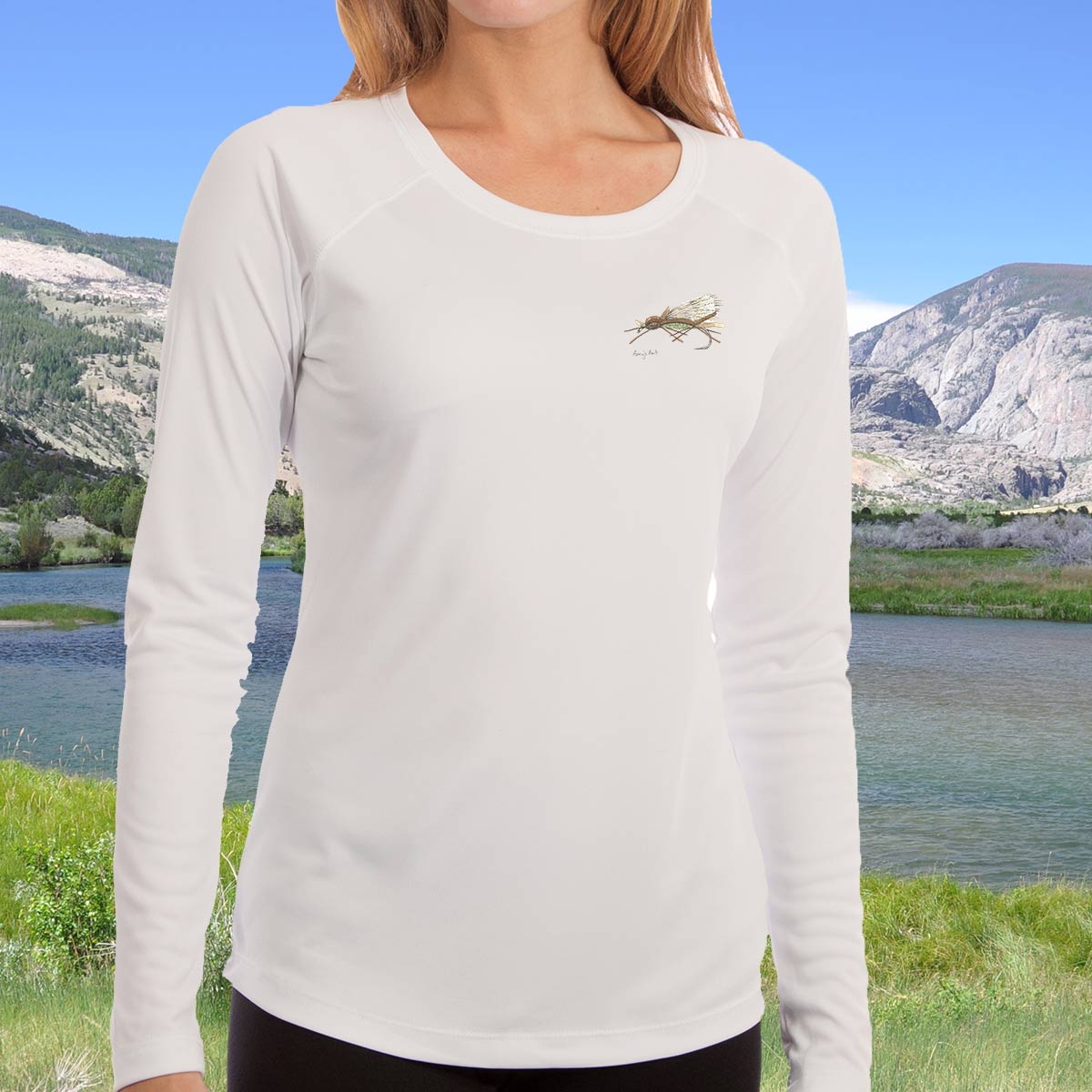 Swimming Cutthroat | Ladies Solar Long Sleeve Shirt - Image 4