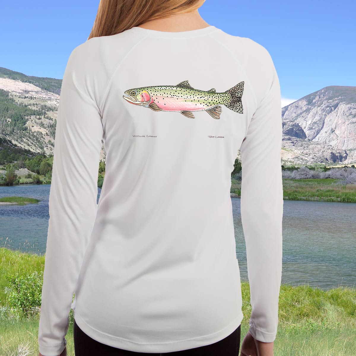 Westslope Cutthroat | Ladies Solar Long Sleeve Shirt - Image 3