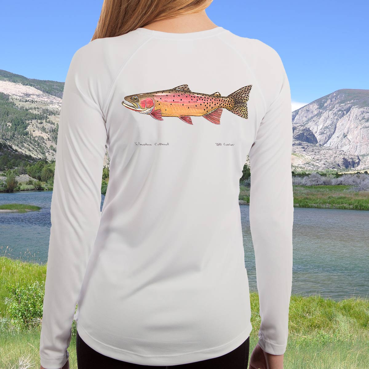 Yellowstone Cutthroat | Ladies Solar Long Sleeve Shirt - Image 3
