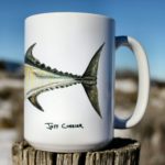 Blackfin tuna coffee cup art