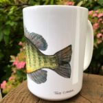 Bluegill art on a coffee mug