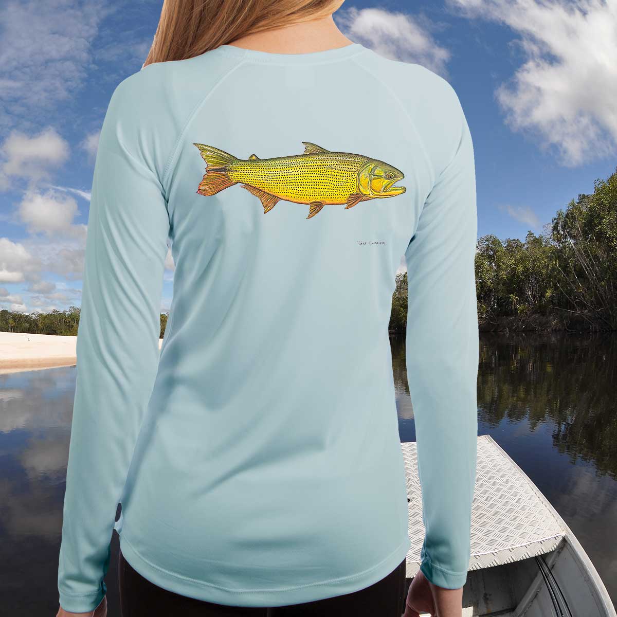 Golden Dorado | Ladies Solar Long Sleeve Shirt - Image 3