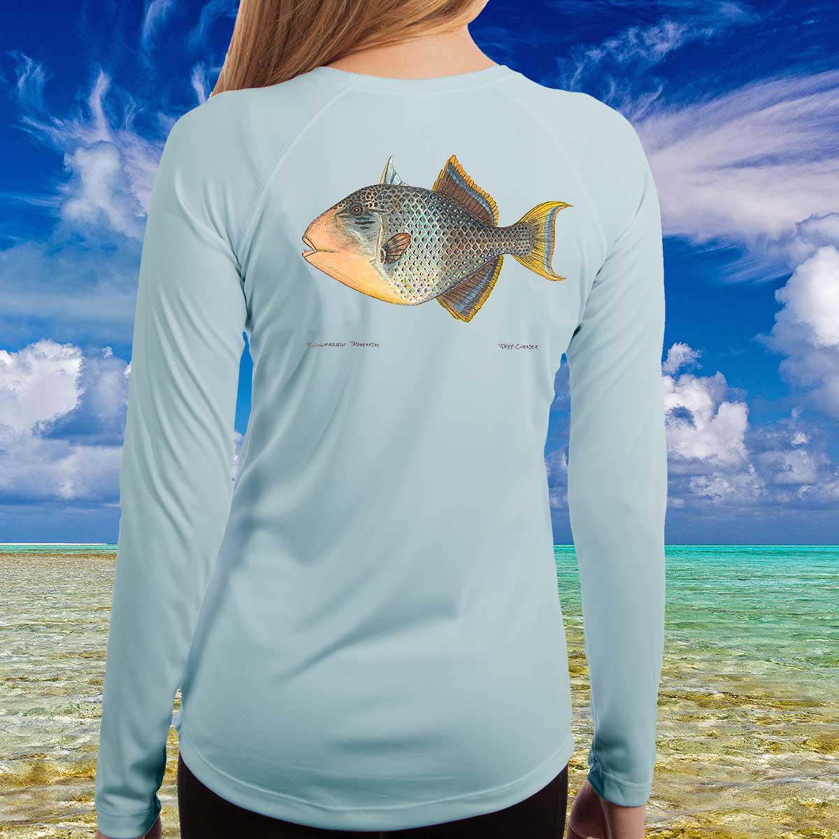 Yellowmargin Triggerfish | Ladies Solar Long Sleeve Shirt - Image 3