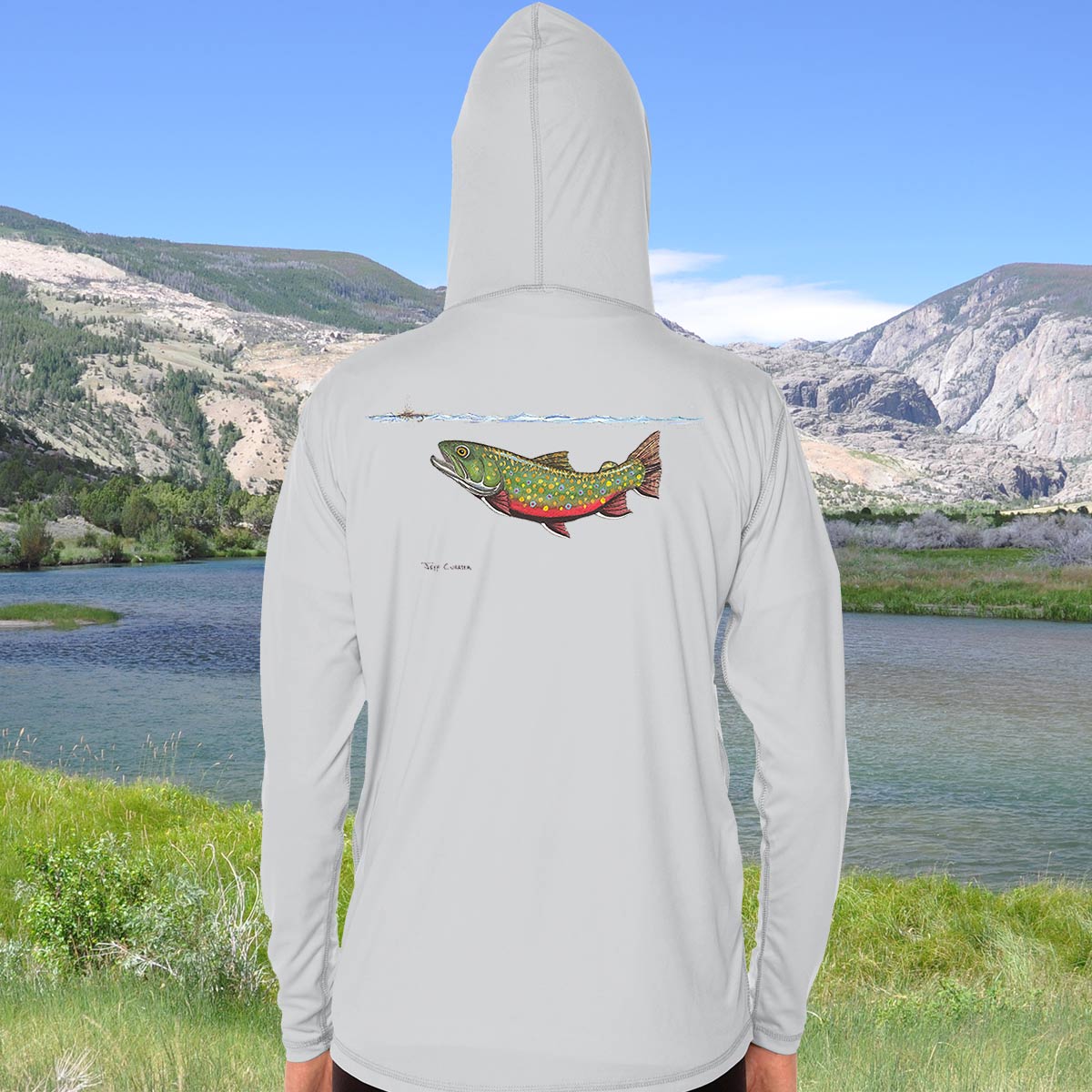 Swimming Brook Trout | Solar Hoodie - Image 3