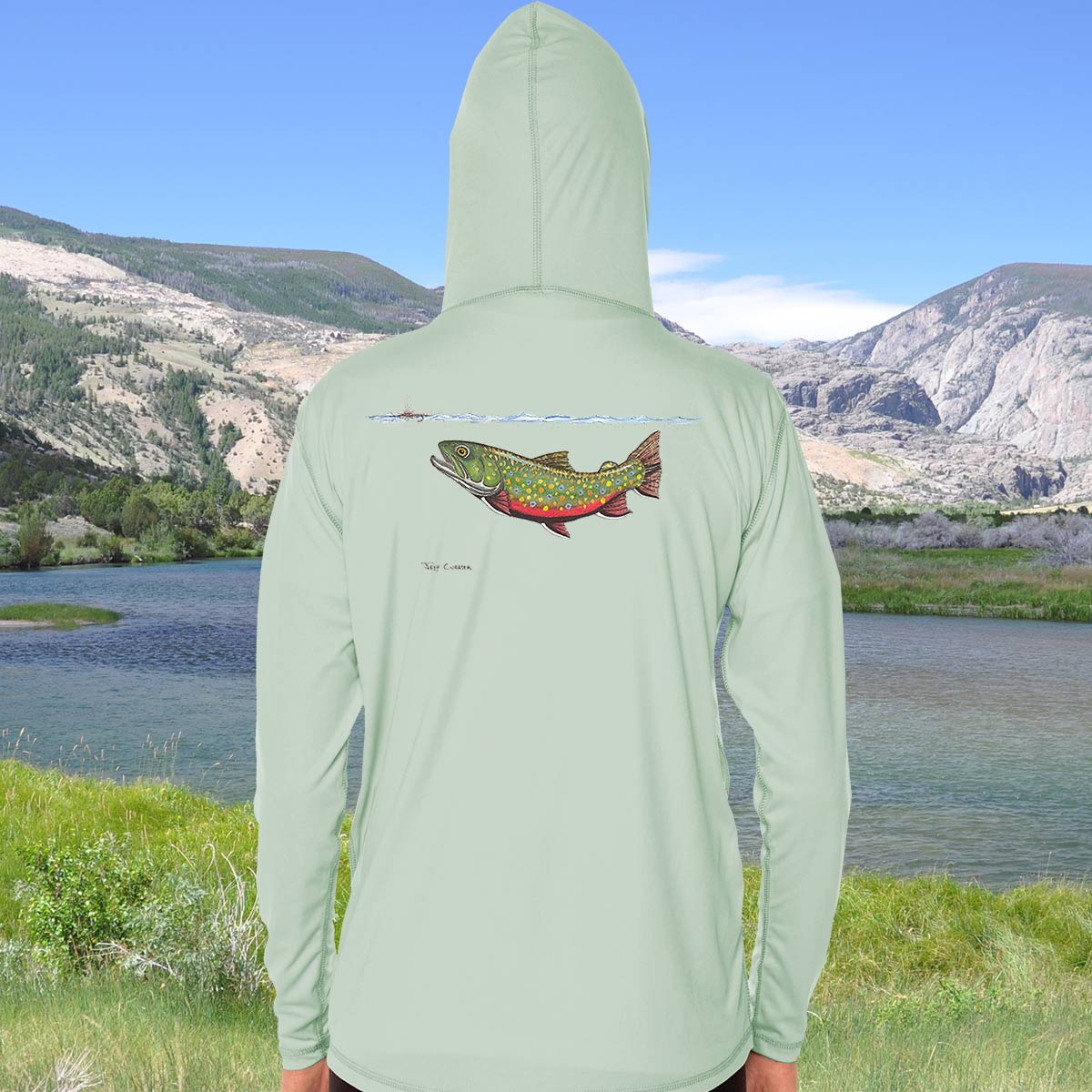 Swimming Brook Trout | Solar Hoodie - Image 5