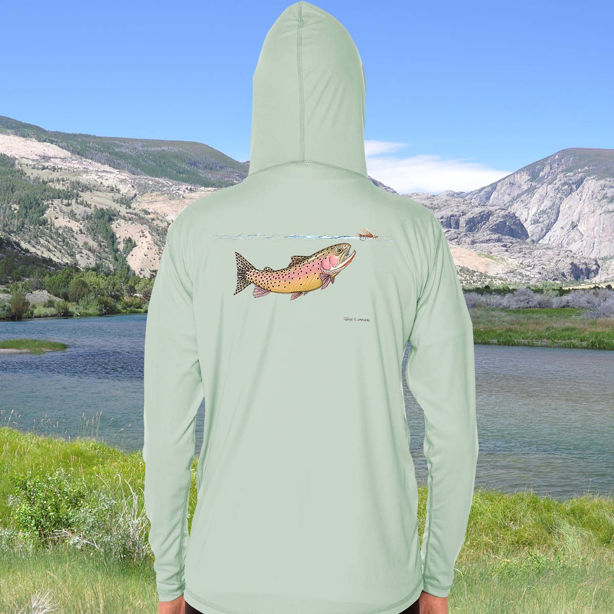 Swimming Yellowstone Cutthroat | Solar Hoodie - Image 5